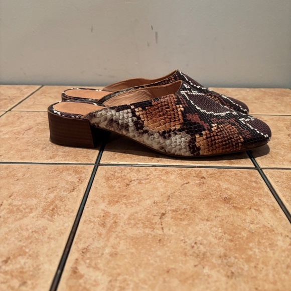 Madewell Alicia Snake Embossed Leather Mules Size 8.5 - Picture 5 of 9